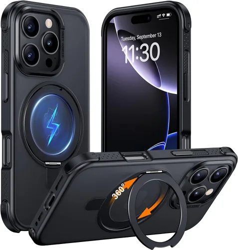 Vista 41 de Magnética para iPhone 12 e iPhone 12 Pro Funda, [con Soporte de Anillo Magnético Invisible Giratorio 360°][A Prueba de Golpes][Compatible