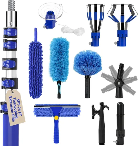 Vista 12 de Kit de cambiador de bombilla de 20 pies para techos altos con poste de Naranja