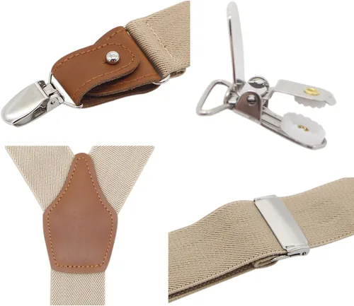 Vista 4 de Clip de cuero y tirantes del botón para los hombres estilo Y-Back para los trajes formales