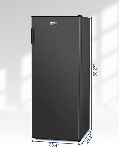 Vista 7 de BLACK+DECKER - Congelador vertical de 8.5 pies cúbicos, congelador de pie con control de temperatura mecánico, congelador vertical con 3 estantes