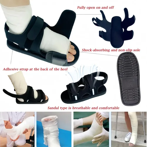 Vista 7 de Yodilala Zapato médico de yeso abierto, zapatos de recuperación postoperatoria, zapatos de yeso cubre botas médicas adecuadas para esguinces
