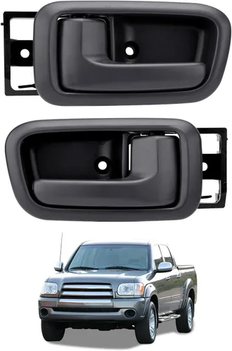 Vista 9 de Gledewen Manijas de Puerta Interior con Bisel (Par), Compatible con Toyota Tundra 2000-2006, Gris Oscuro, Conductor Delantero Izquierdo y Pasajero