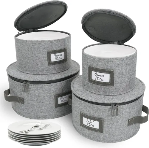 Vista 20 de HOMELUX THEORY 8 piezas de contenedores de almacenamiento de porcelana de carcasa dura, almacenamiento de tazas, copas de vino, utensilios