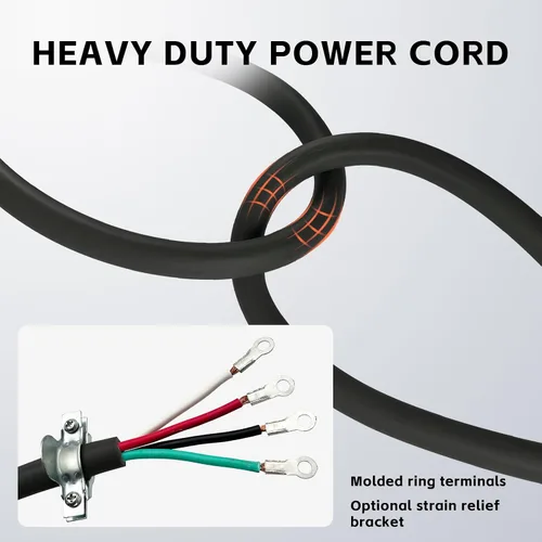 Vista 5 de Cable de secado de 4 puntas, 4 pies SRDT 10/4, cable de alimentación de extensión de electrodomésticos de 30 amperios, NEMA 14-30, negro