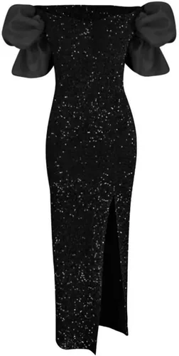 Vista 5 de Divhosrg Vestidos de cóctel para mujer, vestido de noche con lentejuelas y cuello en V sexy a la moda 2023, vestidos brillantes para mujer