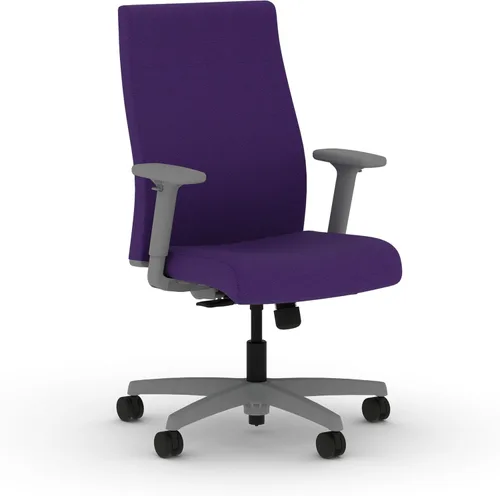 Vista 7 de HON Ignition 2.0 - Silla de oficina de tela, tapizada, brazos ajustables, silla de oficina ergonómica ejecutiva reclinable, con inclinación