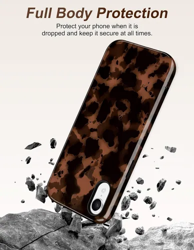 Vista 570 de Jusy Funda compatible con MagSafe con estampado de caparazón de tortuga marrón para iPhone 7/8/SE, cubierta protectora de TPU suave magnética