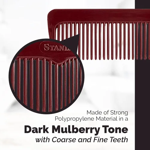 Vista 3 de Stanley Essentials - Peine para mujer – Peine de doble cara gruesa y fina desenreda alisa, suaviza las burlas y estiliza, pelucas de cabello húmedo