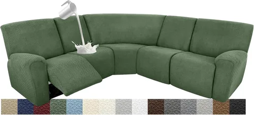 Vista 40 de Fundas para sofá modular reclinable, impermeable, en forma de L, lavable, para sofá reclinable en forma de L, súper elásticas, suaves, para esquinas