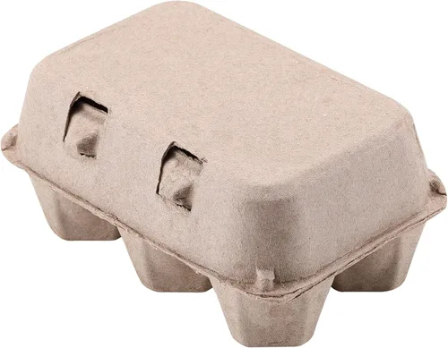 Vista 7 de Media docena de cajas de huevos vintage, paquete de 50 cartones de huevos de pulpa natural en blanco, 6 unidades para huevos de gallina, bandeja