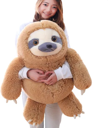 Vista 8 de Juguete de peluche Winsterch para niños de oso perezoso, regalo, perezoso color café de 15.7 pulgadas