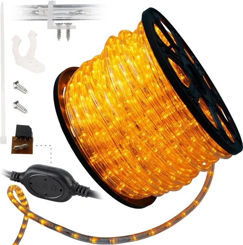 Vista 34 de Cuerda de luces LED de 10 pies, permanente, impermeable, conectable, flexible, con tubo de PVC transparente, certificado ETL, iluminación festiva