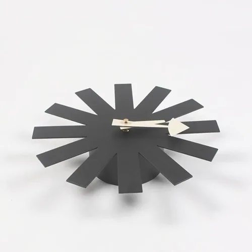 Vista 2 de SHISEDECO Reloj asterisco moderno en negro, sin tictac, diseño retro de mediados de siglo, reloj de cuarzo de pared silencioso decorativo