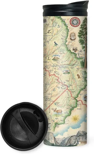Vista 20 de Xplorer Maps 1000 Islands Map - Vaso de viaje de 16 onzas con tapa resistente a derrames, vaso de café aislado al vacío de acero inoxidable