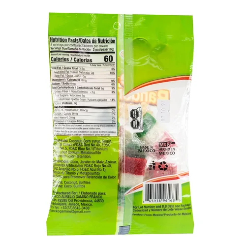 Vista 2 de MDM BANDERITAS BANDERITAS COCO CANDY 10PC PEG BOLSA 3.17OZ