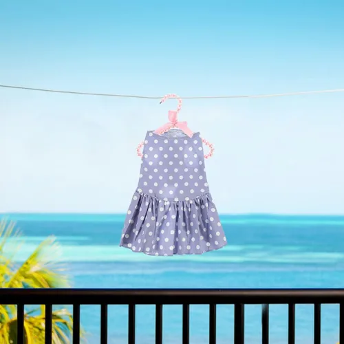 Vista 3 de Toddmomy Perchas para bebés, 5 piezas de perlas, perchas para ropa con cuentas, perchas para ropa de vestir y pantalones, perchas para armario