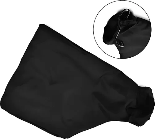 Vista 4 de Bolsa de recolección de polvo negro para sierra ingletadora 255, con cremallera y soporte ajustable con cable, fácil de transportar y almacenar