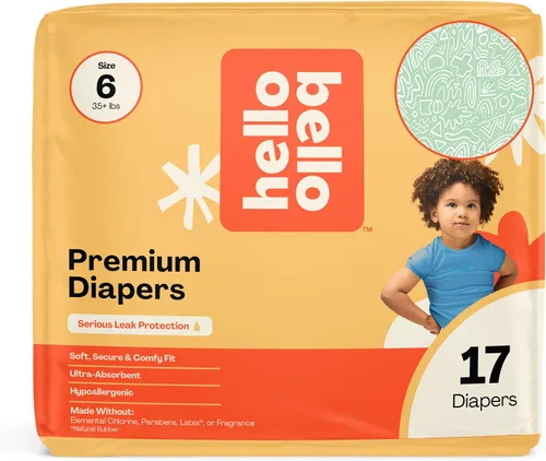 Vista 64 de Hello Bello Premium Pañales para bebé talla 1, 32 unidades de pañales desechables, extra absorbentes, hipoalergénicos con ajuste cómodo y seguro