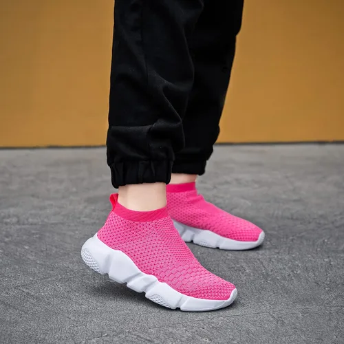 Vista 2 de Casbeam Zapatos deportivos para caminar y correr para niños y niñas, transpirables, ligeros, ligeros, a la moda (babero para niños pequeños)
