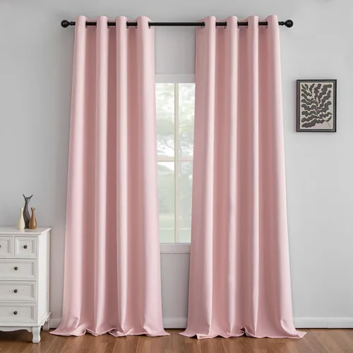 Vista 21 de IGEMAEVE Cortinas opacas de tamaño personalizado para dormitorio, 100 % opacas, 1 panel, aislamiento térmico, cortinas de oscurecimiento