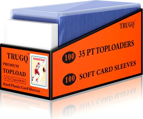 Vista 9 de 400 fundas para tarjetas de carga superior para tarjetas, protectores de tarjetas de béisbol de 3" x 4", cargadores superiores de plástico duro