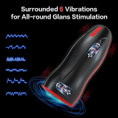 Vista 5 de Masturbador automático de 360° con oscilación cónica masculina, juguetes sexuales para adultos, calefacción vibratoria de mamada, manos libres