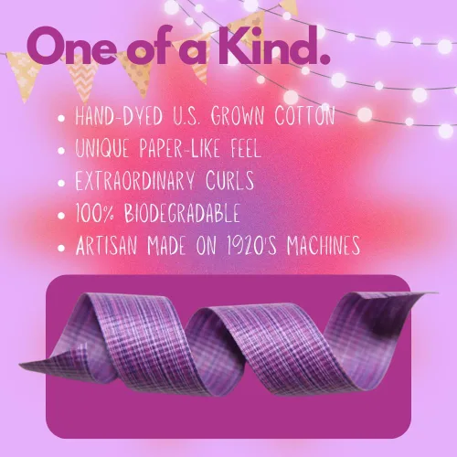 Vista 2 de Cinta rizadora de algodón natural para envolver regalos Cintas de regalo navideñas 100% biodegradables para regalos y cintas para manualidades
