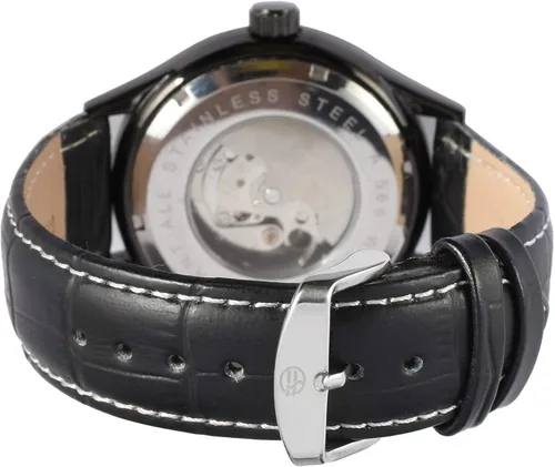 Vista 5 de Carrie Hughes Mens Tourbillon Steampunk Black Leather Automatic Watch