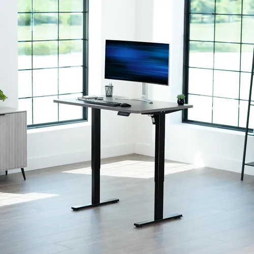 Vista 2 de VIVO DESK-KIT-1B5G - Escritorio de pie de 48 x 30 pulgadas, gris oscuro