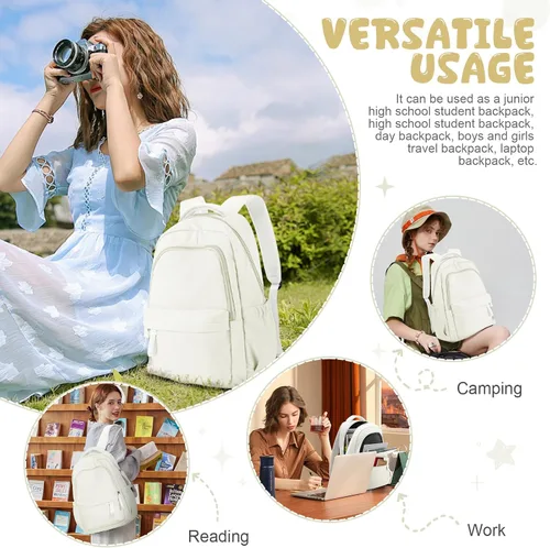Vista 7 de winspansy Mochila pequeña para niños y niñas escolares, A1-beige., Mediana, Medium