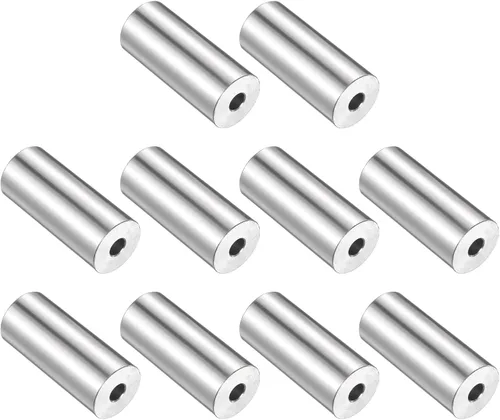 Vista 138 de uxcell 10 piezas de espaciador de acero inoxidable de 3/8" de diámetro interno x 3/4" de diámetro exterior x 1" de longitud, espaciador de rosca
