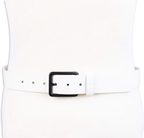 Vista 5 de Calvin Klein Cinturón de mezclilla casual para hombre plateado