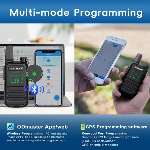 Vista 4 de TIDRADIO TD-M11 Walkie Talkies impermeable IP67, programación Bluetooth de aplicación/web, radios bidireccionales FRS de largo alcance, copia freq