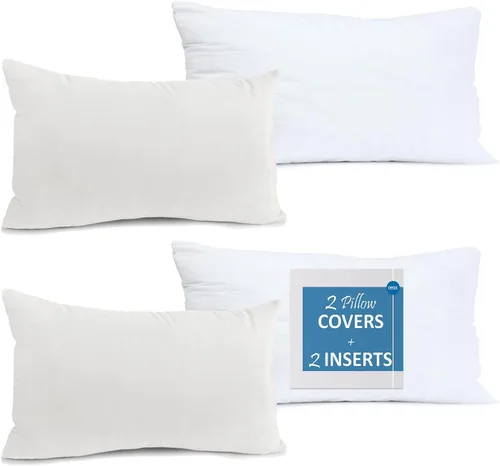 Vista 83 de Nestl Juego de 2 rellenos de almohada con terciopelo suave y sólido, juego de fundas de almohada cuadradas decorativas para sofá, automóvil Azul