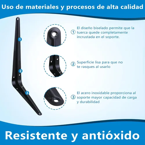 Vista 3 de HEART ART Paquete de 10 soportes de estante de 10 pulgadas, soportes de estante resistentes, soportes flotantes en L, soportes de estante de metal