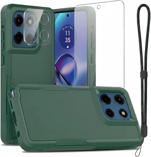 Vista 54 de Jeylly para Moto G Stylus 5G 2021 Funda con [2 Pack] Protector de Pantalla de Vidrio Templado, Protección Grado Militar Anti-Arañazos, Funda A