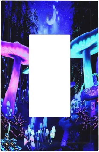 Vista 73 de Pintura al óleo de flores abstractas de 1 cuadrilla de interruptor de luz dúplex individual cubierta de salida placa de pared decorativa Placa