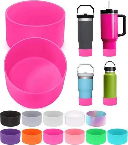 Vista 19 de PICcircuit 2 piezas para Stanley Boot, fondo de silicona para Quencher Adventure 40oz 30oz botella IceFlow 20oz 30oz y para vaso Hydroflask 12-24oz