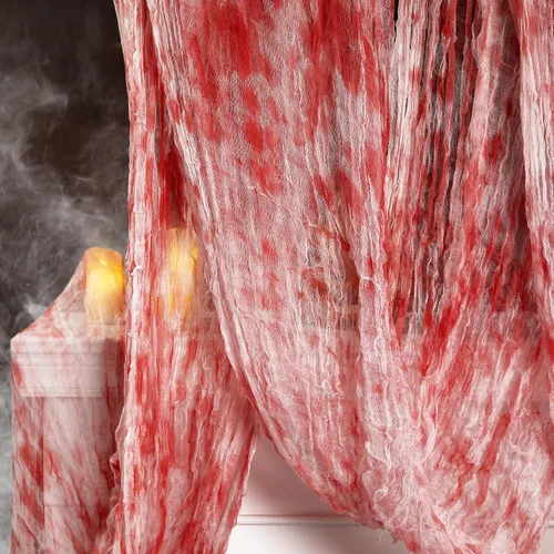 Vista 14 de 197" x 85" Tela espeluznante de Halloween - Tela de gasa espeluznante para Halloween - Tela de gasa sangrienta espeluznante para fiesta de Halloween