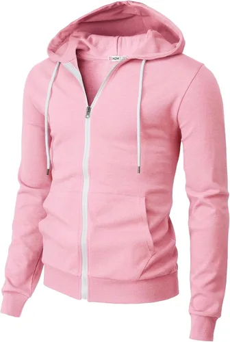 Vista 41 de H2H Sudadera con capucha y cremallera para hombre, ligera, de manga larga, básica, ajustada, de algodón, con bolsillo Cmohol048-gris