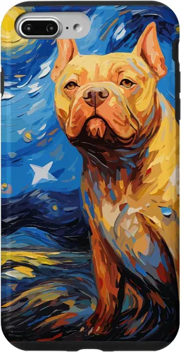 Vista 9 de Funda para iPhone 14 American Bully Starry Night para perro, mamá, perro, papá