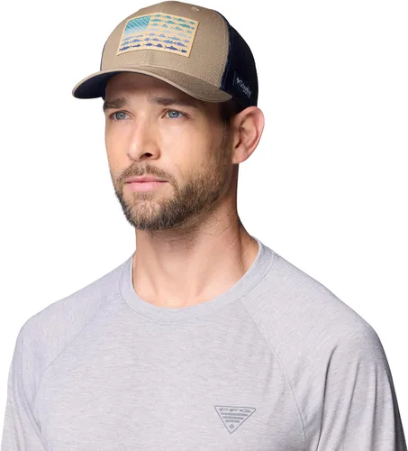 Vista 261 de Columbia Gorra de bola de malla Bandera antigua de malva/blanco/pescado