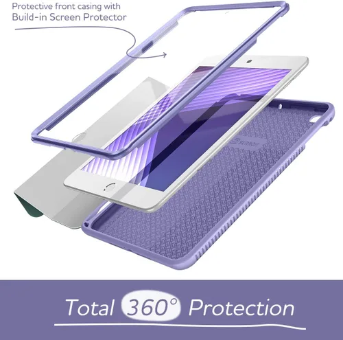 Vista 3 de SURITCH Funda para iPad mini 4/iPad mini 5, [Protector de pantalla integrado] [Soporte para lápiz] Funda protectora de cuerpo completo con función