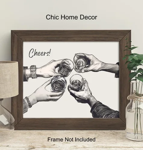 Vista 3 de YELLOWBIRD ART & DESIGN Decoración de bar - Decoraciones de fiesta de cóctel - Arte de pared de cocina - Carteles para hombres - Decoración de pared