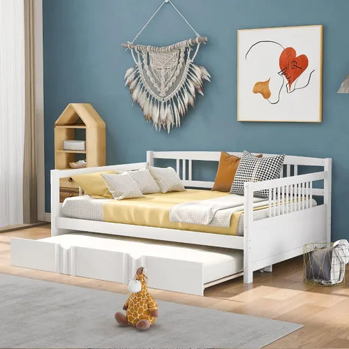 Vista 17 de Merax Sofá Cama Individual con Listones de Madera Soporte Sofá Cama Moderno para Sala de Estar con Rieles, Tamaño Individual, Espresso Oscuro