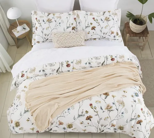 Vista 7 de DAUAOTO - Juego de funda de edredón tamaño Queen - 90 x 90 pulgadas, funda de edredón + 2 fundas de almohada, juego de ropa de cama de algodón