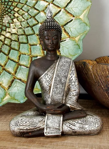Vista 5 de 8 Pulgadas Estatua Paz Armonía Thai Buda meditando.