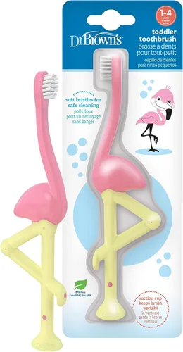 Vista 15 de Dr. Brown's Cepillo de dientes para niños pequeños, dinosaurio, verde, paquete de 1