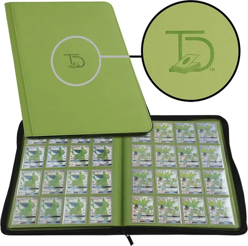 Vista 13 de Carpeta de 1000 Cartas - Portafolio TCG - Carpeta de 16 Bolsillos para Cartas - Carpeta sin Anillos Compatible con Cartas de Pokémon, Yu-Gi-Oh Negro