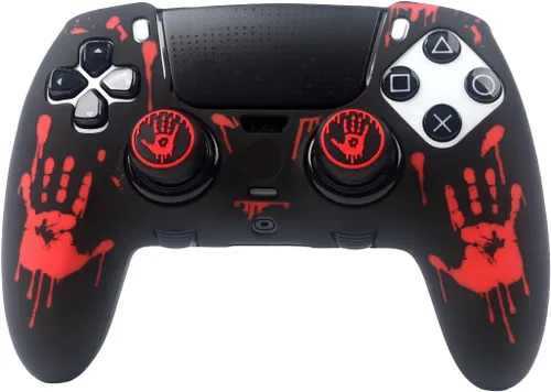 Vista 8 de RALAN Tiger - Fundas de silicona para controlador con 2 agarres para el pulgar, compatibles con PS5 Dualsense Edge Controller Play Station 5 Tigre